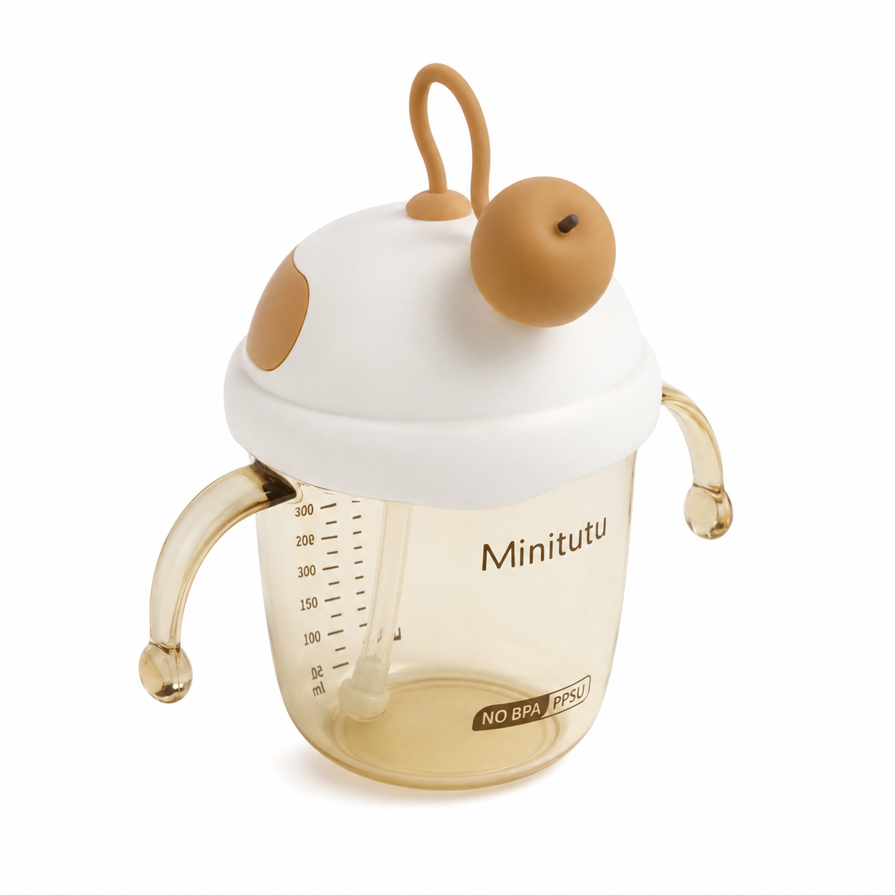 Minitutu Fruit 2 in 1 PPSU Straw Cup 300ml for 12+ Months | BPA-Free Baby Training Cup with Handles – CB709